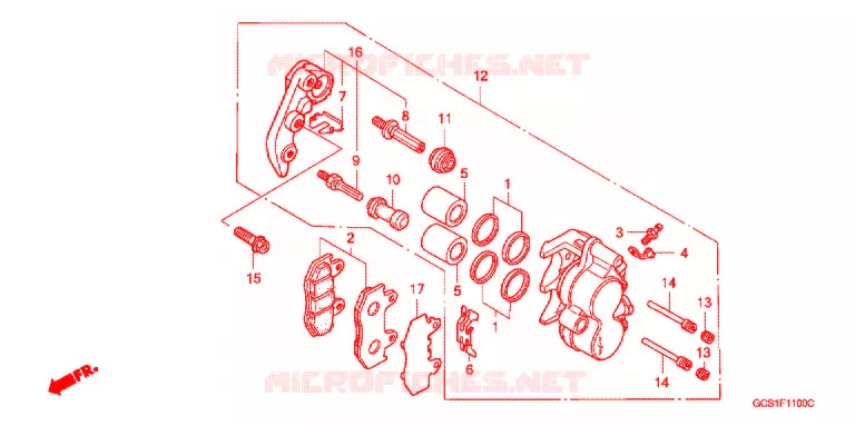 ETRIER DE FREIN AVANT Honda SCOOTER 100 LEAD 2001  NH1001