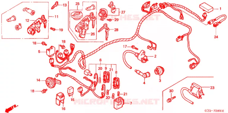 FAISCEAU DES FILS Honda SCOOTER 100 LEAD 2001  NH1001