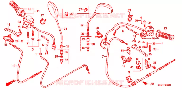LEVIER DE GUIDON - CABLE - COMMODO Honda SCOOTER 50 ZOOMER 2001  NPS501