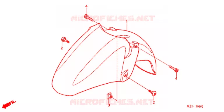 GARDE BOUE AVANT (FJS4002/D3) (FJS6001/2/D3) Honda SCOOTER 600 SILVERWING 2002  FJS6002