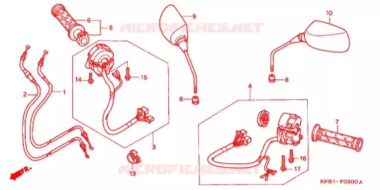 COMMODO - LEVIER - CABLE Honda SCOOTER 250 FORZA 2002  NSS250A2_J