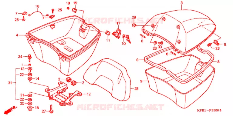 TOP CASE Honda SCOOTER 250 FORZA 2002  NSS250A2_J