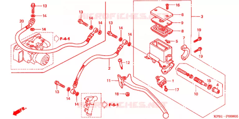 MAITRE-CYLINDRE DE FREIN ARRIERE Honda SCOOTER 250 FORZA 2002  NSS250A2_3J