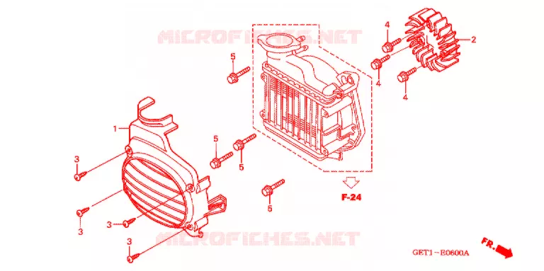 VENTILATEUR ET COUVERCLE DE RADIATEUR Honda SCOOTER 50 DIO 2002  SKX502