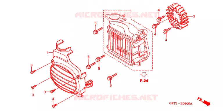 VENTILATEUR ET COUVERCLE DE RADIATEUR Honda SCOOTER 50 DIO 2002  SKX502