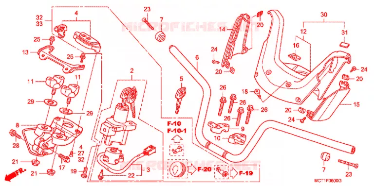 GUIDON - CARENAGE Honda SCOOTER 600 SILVERWING 2003  FJS600D3