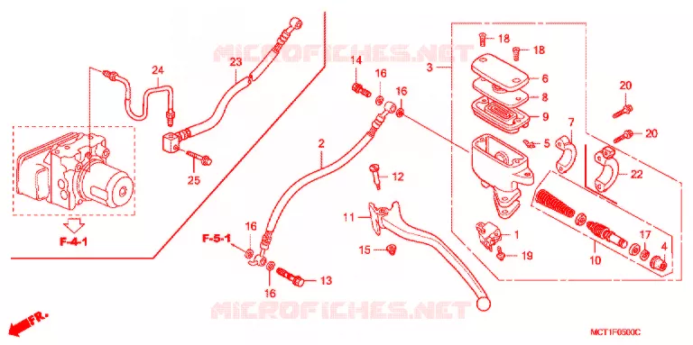 MAITRE-CYLINDRE DE FREIN ARRIERE Honda SCOOTER 600 SILVERWING 2003  FJS600D3