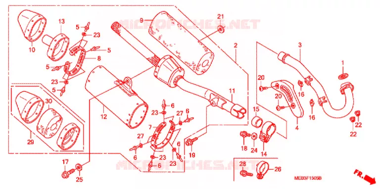 SILENCIEUX D'ECHAPPEMENT  Honda MOTO 450 CRF 2008  CRF450R8