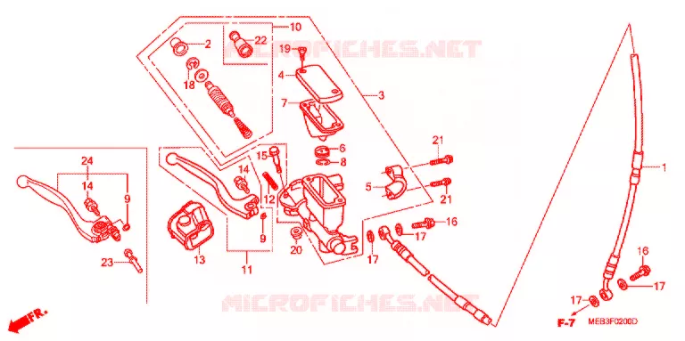 MAITRE CYLINDRE DE FREIN AVANT Honda MOTO 450 CRF 2007  CRF450R7