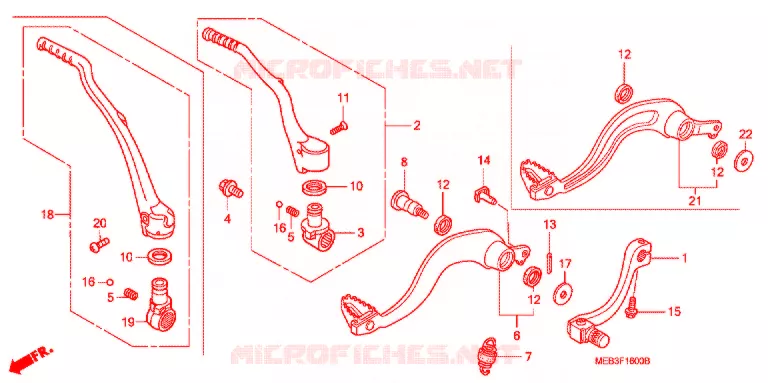 PEDALE - KICK Honda MOTO 450 CRF 2007  CRF450R7