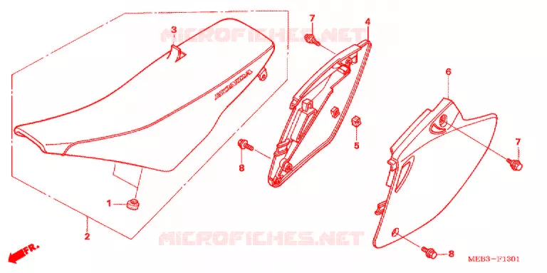SIEGE/COUVERCLE LATERAL  Honda MOTO 450 CRF 2007  CRF450R7