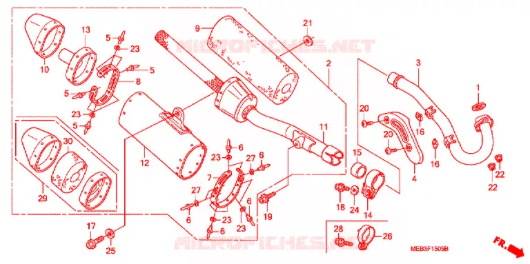 SILENCIEUX D'ECHAPPEMENT  Honda MOTO 450 CRF 2007  CRF450R7
