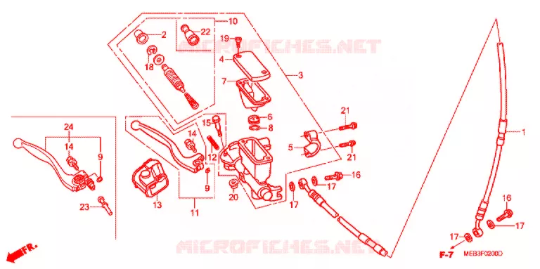 MAITRE CYLINDRE DE FREIN AVANT Honda MOTO 450 CRF 2007  CRF450R7
