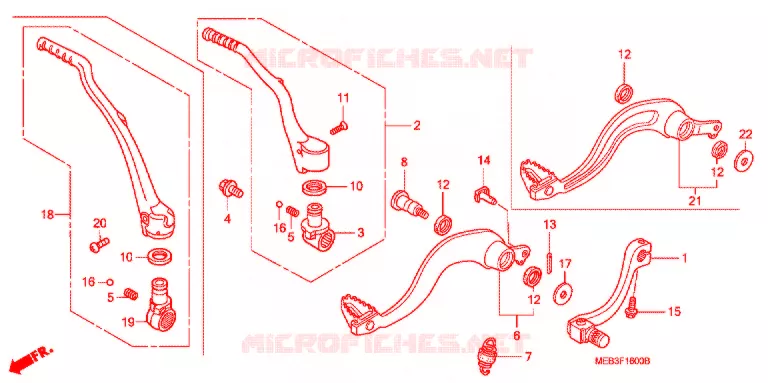 PEDALE - KICK Honda MOTO 450 CRF 2007  CRF450R7