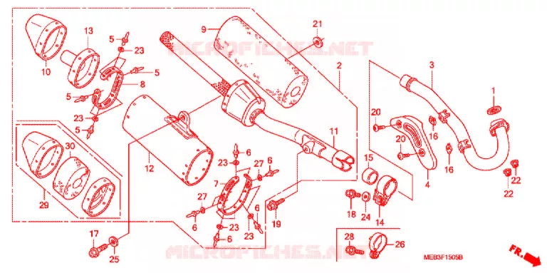 SILENCIEUX D'ECHAPPEMENT  Honda MOTO 450 CRF 2007  CRF450R7
