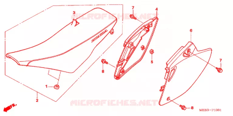 SIEGE/COUVERCLE LATERAL  Honda MOTO 450 CRF 2006  CRF450R6