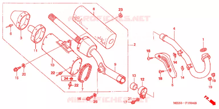 SILENCIEUX D'ECHAPPEMENT  Honda MOTO 450 CRF 2004  CRF450R4