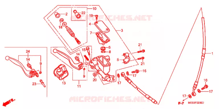 MAITRE CYLINDRE DE FREIN AVANT Honda MOTO 450 CRF 2004  CRF450R4