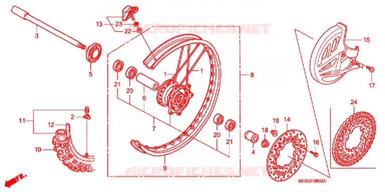 ROUE AVANT Honda MOTO 450 CRF 2004  CRF450R4