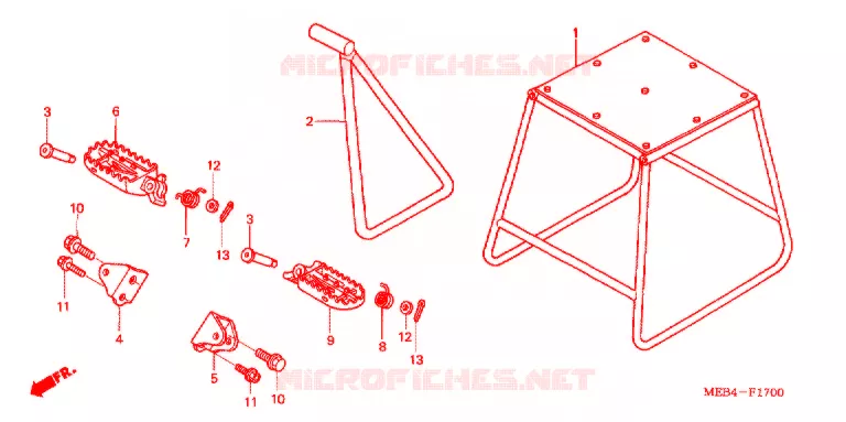 BEQUILLE - REPOSE PIEDS Honda MOTO 450 CRF 2003  CRF450R3