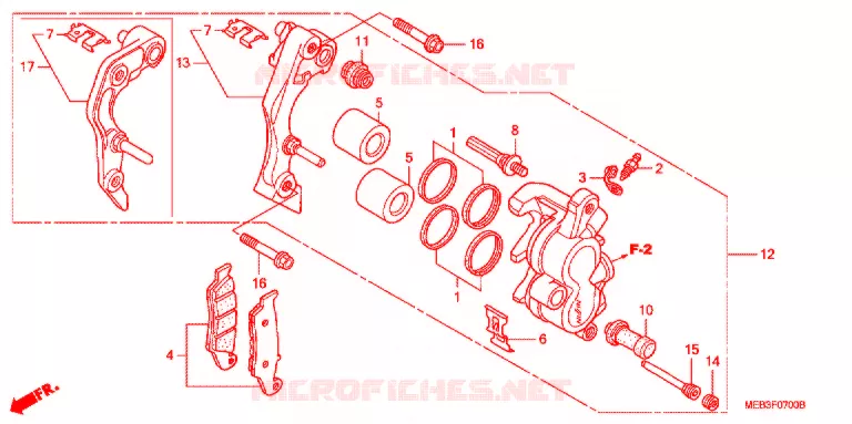 ETRIER DE FREIN AVANT Honda MOTO 450 CRF 2003  CRF450R3