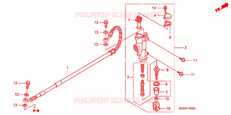 MAITRE-CYLINDRE DE FREIN ARRIERE Honda MOTO 450 CRF 2003  CRF450R3