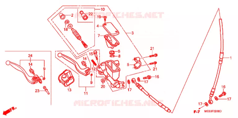 MAITRE CYLINDRE DE FREIN AVANT Honda MOTO 450 CRF 2003  CRF450R3