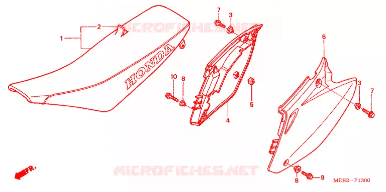 SIEGE/COUVERCLE LATERAL  Honda MOTO 450 CRF 2003  CRF450R3