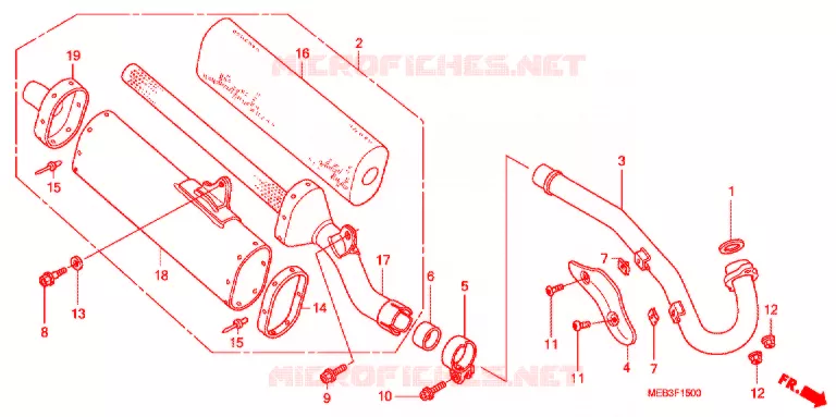 SILENCIEUX D'ECHAPPEMENT  Honda MOTO 450 CRF 2002  CRF450R2