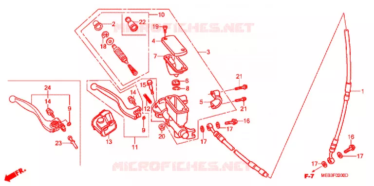 MAITRE CYLINDRE DE FREIN AVANT Honda MOTO 450 CRF 2002  CRF450R2