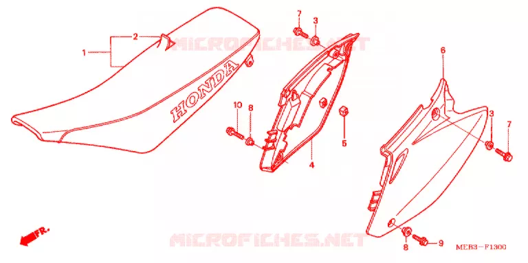 SIEGE/COUVERCLE LATERAL  Honda MOTO 450 CRF 2002  CRF450R2