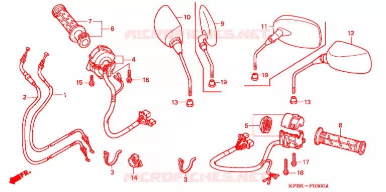 COMMODO - CABLE - RETROVISEUR Honda SCOOTER 250 FORZA 2003  NSS250C3