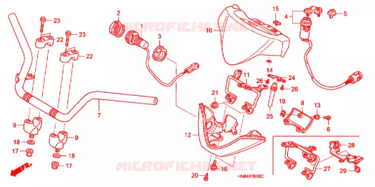GUIDON Honda ATV 650 FOURTRAX 2003  TRX650FA3