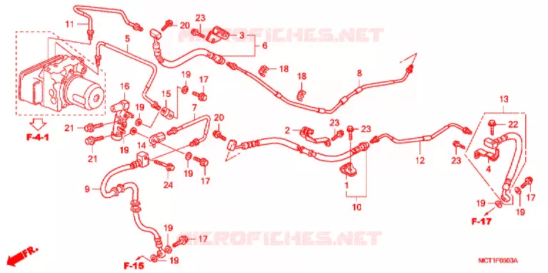 DURITE DE FREIN ARRIERE (FJS400A FJS600A) Honda SCOOTER 600 SILVERWING 2004  FJS600A4_J