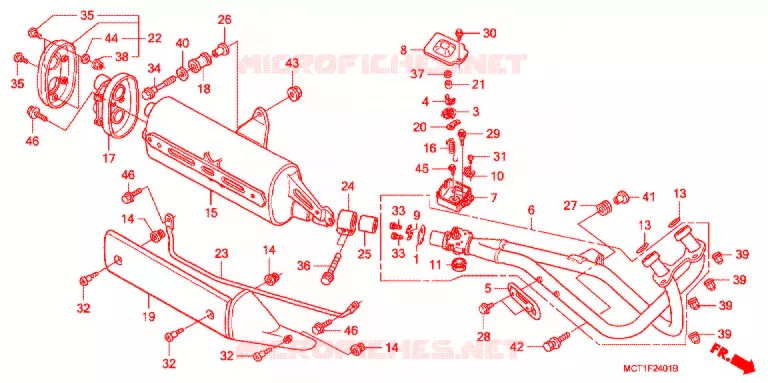 SILENCIEUX D'ECHAPPEMENT (FJS4004 FJS6004) Honda SCOOTER 600 SILVERWING 2004  FJS600A4_J