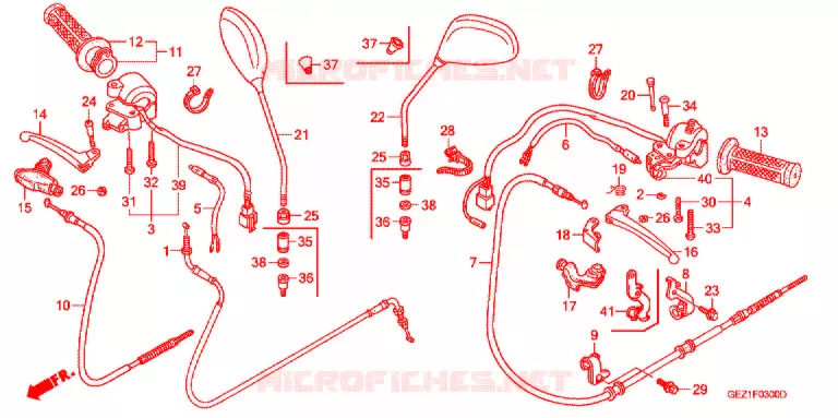 LEVIER DE GUIDON - CABLE - COMMODO Honda SCOOTER 50 ZOOMER 2004  NPS504