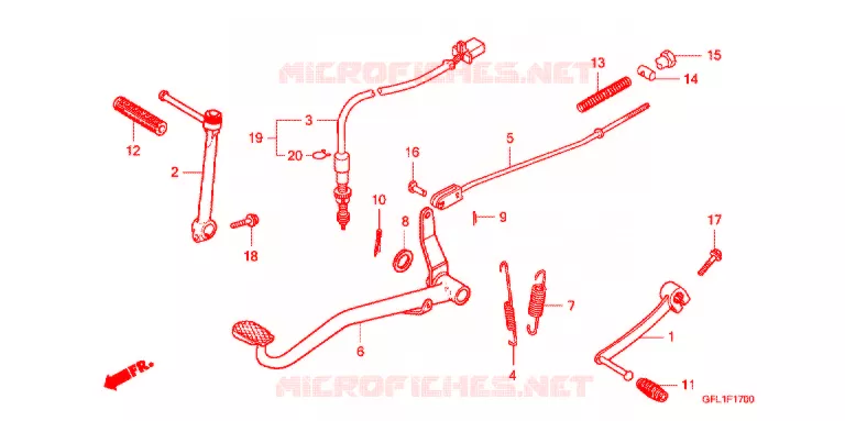 PEDALE - KICK Honda MOTO 50 MONKEY 2004  Z50J4_M_SP