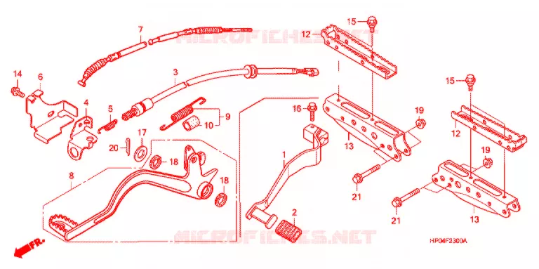 REPOSE PIED - PEDALE Honda ATV 500 FOURTRAX 2005  TRX500TM5