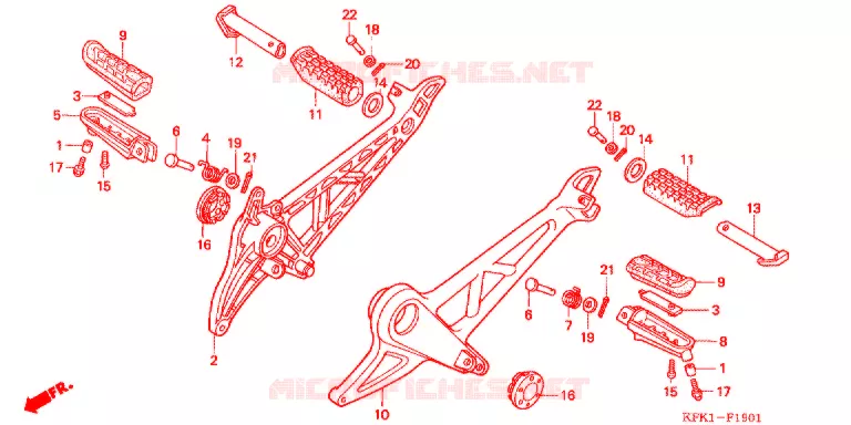 REPOSE PIED (VTR250Y,3,5,7) Honda MOTO 250 VTR 2005  VTR2505