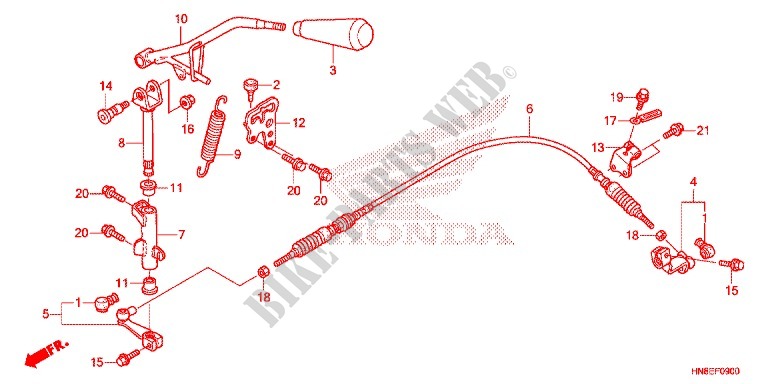 LEVIER DE SELECTION pour Honda FOURTRAX 680 RINCON de 2016