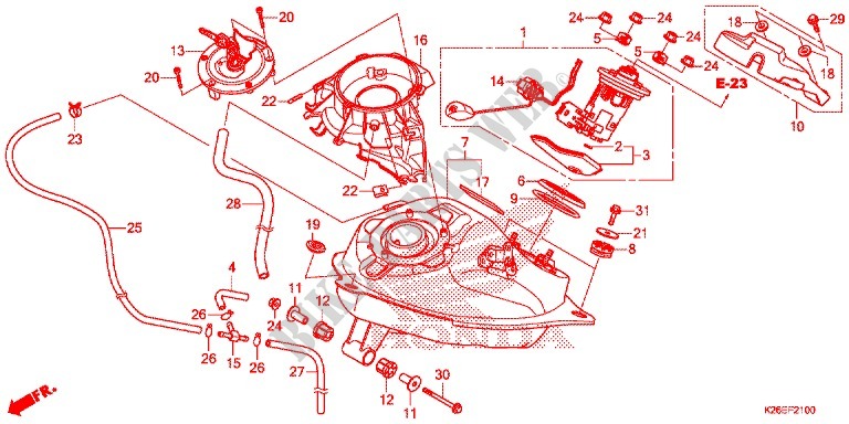 RESERVOIR A CARBURANT pour Honda MSX 125 de 2016