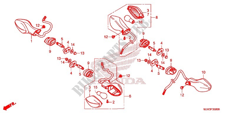 CLIGNOTANT pour Honda CB 500 X ABS de 2016