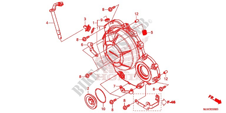 CARTER MOTEUR DROIT pour Honda CB 500 X ABS de 2016