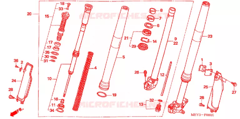 FOURCHE Honda MOTO 450 CRF 2007  CRF450X7