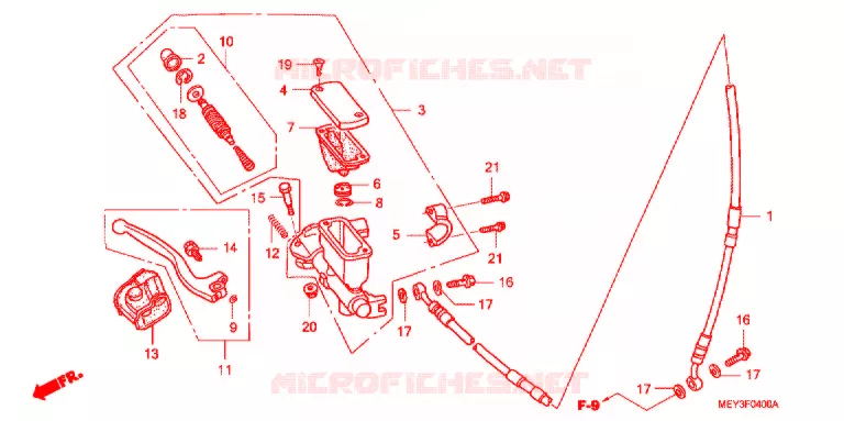 MAITRE CYLINDRE DE FREIN AVANT Honda MOTO 450 CRF 2007  CRF450X7