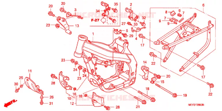 CADRE Honda MOTO 450 CRF 2008  CRF450X8