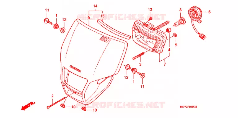 PHARE Honda MOTO 450 CRF 2008  CRF450X8