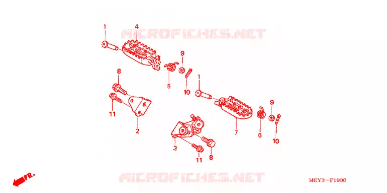 REPOSE PIED Honda MOTO 450 CRF 2008  CRF450X8