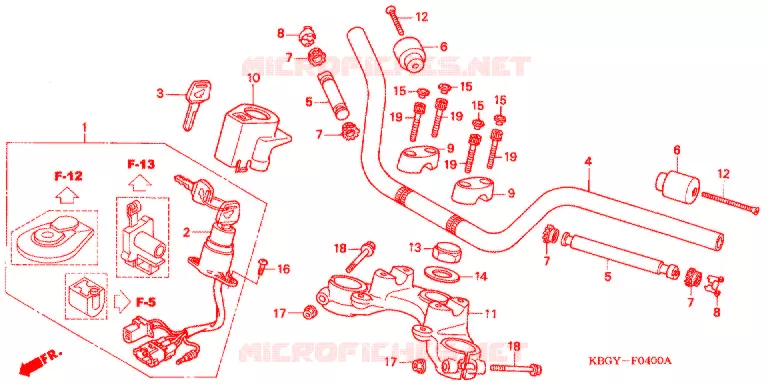 GUIDON Honda MOTO 250 CB 2007  CB2507