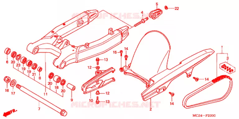 BRAS OSCILLANT Honda MOTO 900 HORNET 2007  CB900F7_A